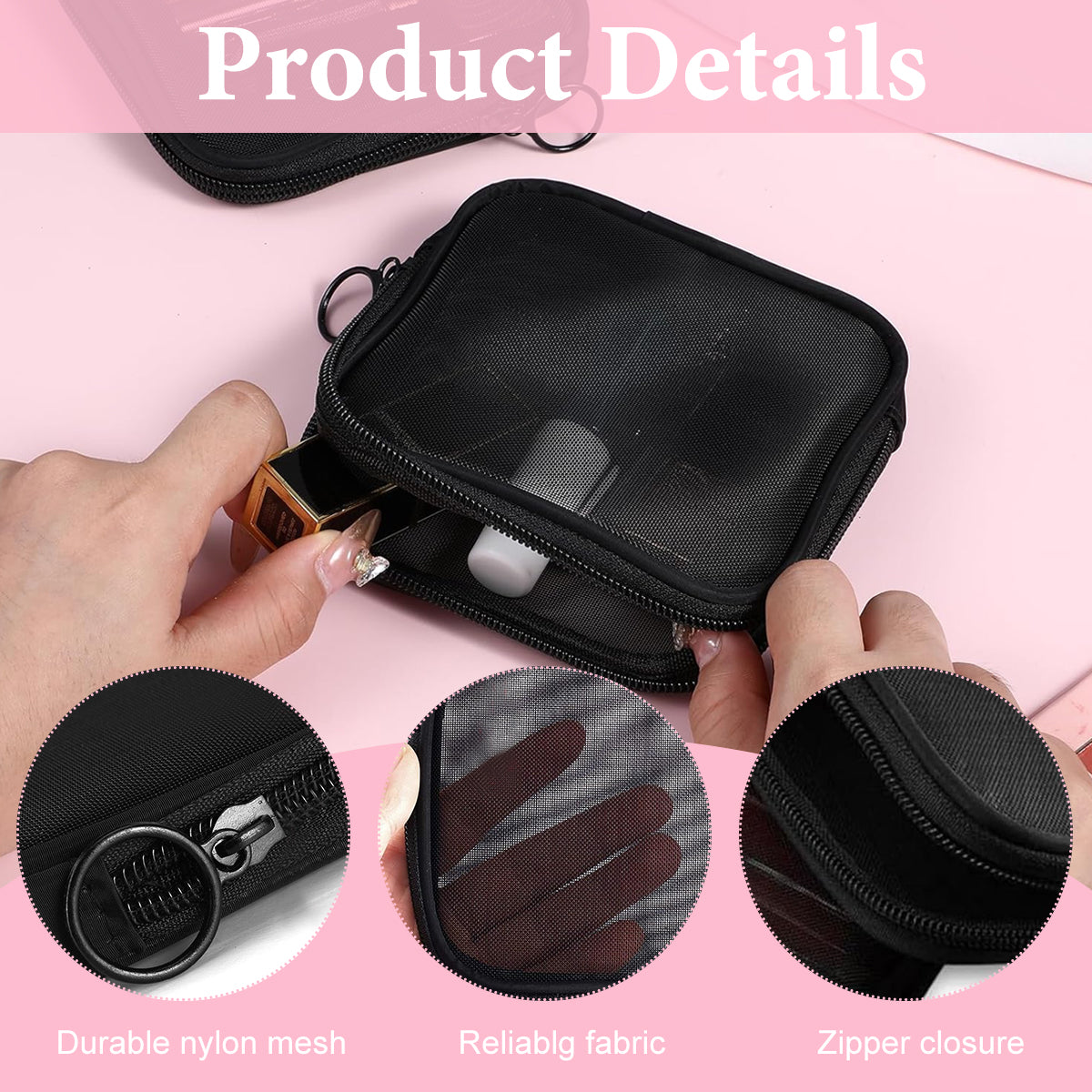 MAYCREATE 4Pcs Small Pouches, MAYCREATE Pouch Purse, Mesh Makeup Women Pouches, 4.7'' Square Lipstick Pouches Small for Women, Zipper Cosmetic Cash Pouch Accessories Organizer Bag (Black) MAYCREATE 4Pcs Small Pouches, MAYCREATE Pouch Purse, Mesh Makeup Women Pouches, 4.7'' Square Lipstick Pouches Small for Women, Zipper Cosmetic Cash Pouch Accessories Organizer Bag (Black)